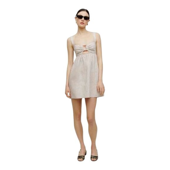 Reformation Tan Sundress Sleeveless Square Neck Casual Summer Midi Dress - Picture 1 of 16
